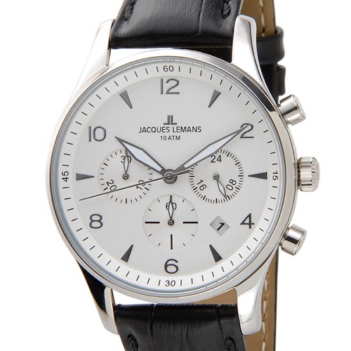ジャックルマン ケビンコスナー アンバサダーモデル ロンドン クロノ メンズ 腕時計 1-1654B シルバー