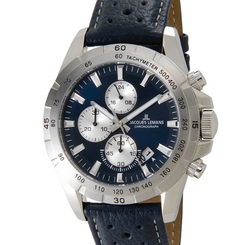ジャックルマン リバプール クロノ デイト クオーツ メンズ 腕時計 1-1826C ブルー