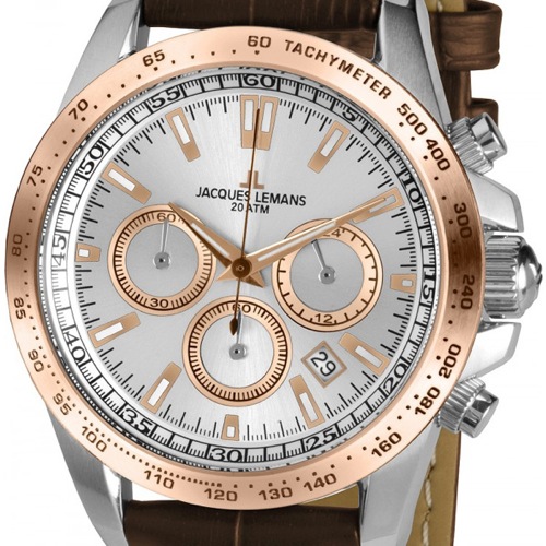 ジャックルマン ケビンコスナー アンバサダーモデル クロノ メンズ 腕時計 1-1836E シルバー