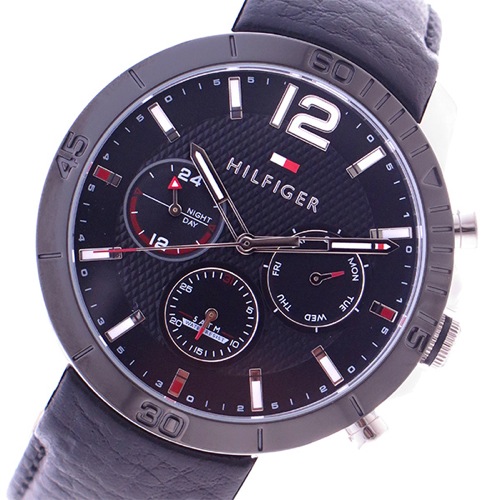 トミー ヒルフィガー クロノ クオーツ メンズ 腕時計 1791268 ブラック
