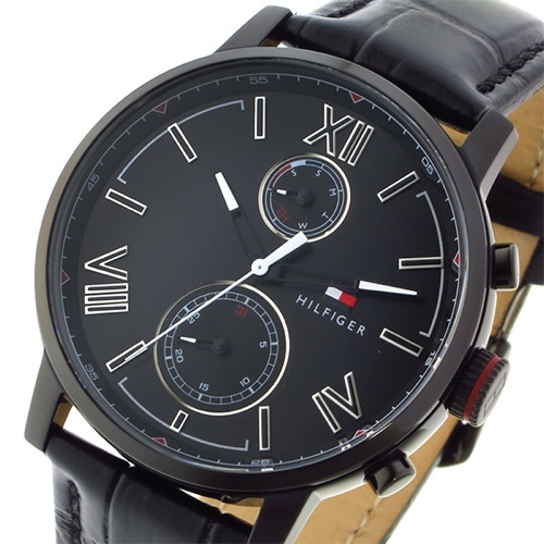 トミー ヒルフィガー クオーツ メンズ 腕時計 1791310 ブラック