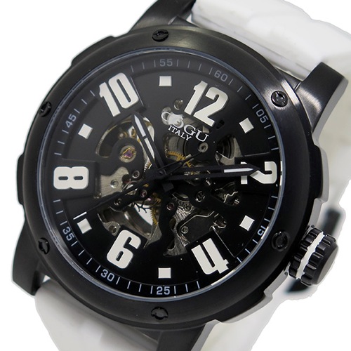 コグ COGU 自動巻き メンズ 腕時計 3SKU-BWH ブラック/ホワイト