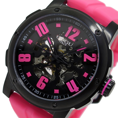 コグ COGU 自動巻き メンズ 腕時計 3SKU-PKB ピンク/ブラック