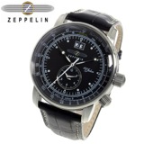 ツェッペリン 100周年 記念モデル LZ1 クオーツ メンズ 腕時計 7640-2 ブラック