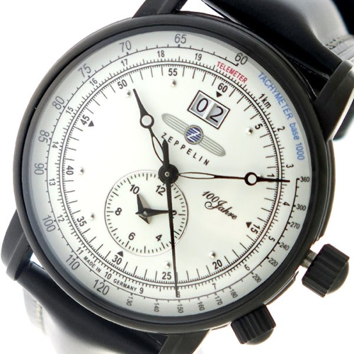 ツェッペリン クオーツ メンズ 腕時計 7640-3 ホワイト