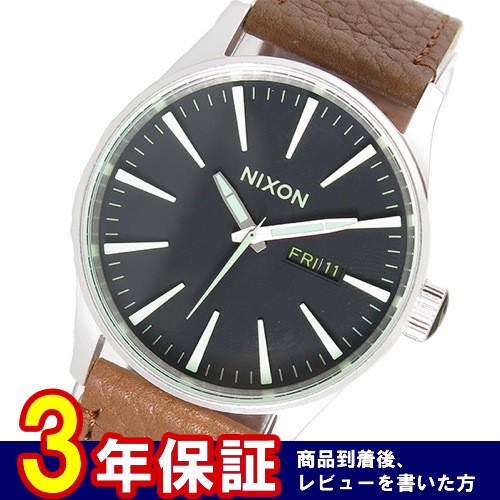 ニクソン セントリーレザー クオーツ メンズ 腕時計 A105-1037 ブラック