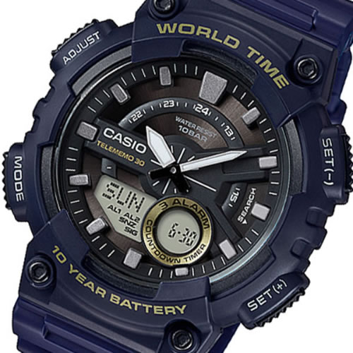 カシオ アナデジ クオーツ メンズ 腕時計 AEQ-110W-2AJF メタルブラウン 国内正規