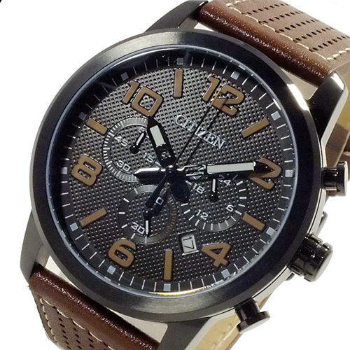 シチズン クオーツ メンズ クロノ 腕時計 AN8055-06E ブラック/ブラウン