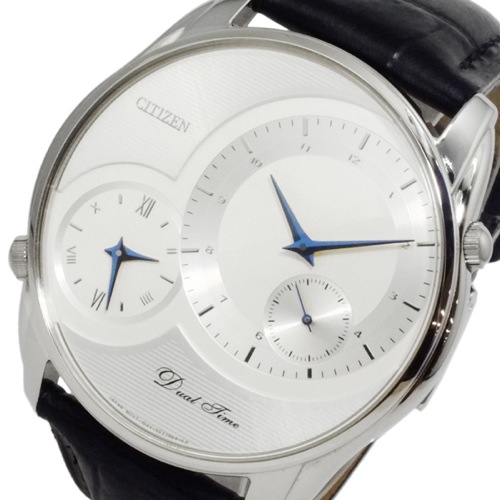 シチズン クオーツ メンズ デュアルタイム 腕時計 AO3009-04A ホワイト