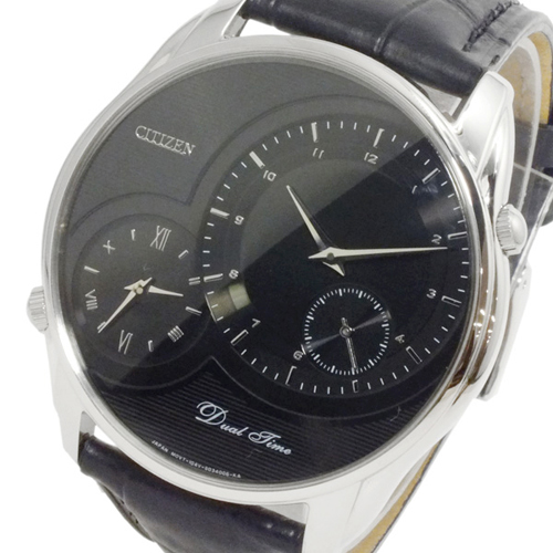シチズン クオーツ メンズ デュアルタイム 腕時計 AO3009-04E ブラック