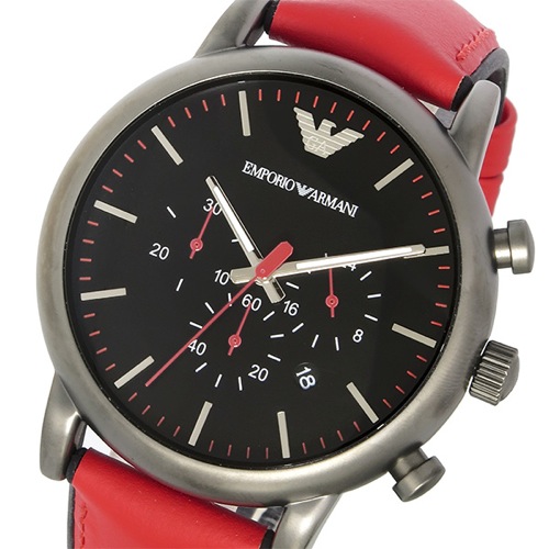 エンポリオ アルマーニ ルイージ LUIGI クロノ クオーツ メンズ 腕時計 AR1971 ブラック