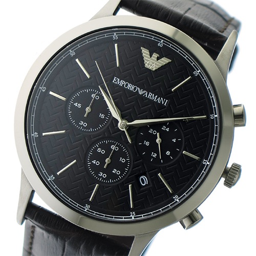 エンポリオ アルマーニ クロノ クオーツ メンズ 腕時計 AR2482 ブラック/ブラック