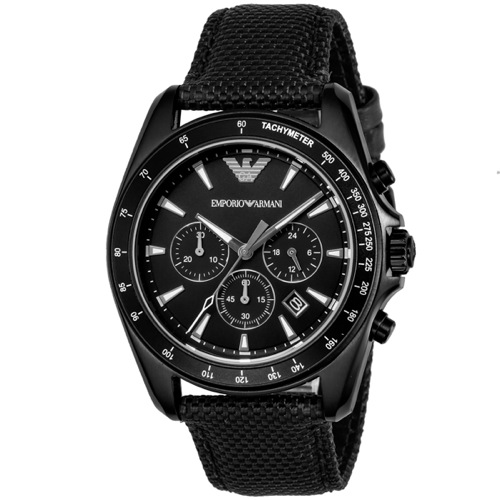 エンポリオ アルマーニ クロノ クオーツ メンズ 腕時計 AR6131 ブラック
