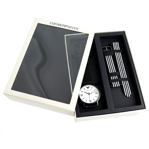 エンポリオ アルマーニ 替えベルトセット クオーツ メンズ 腕時計 AR80004 ホワイト