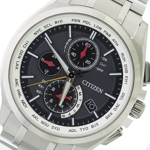 シチズン エコドライブ クオーツ メンズ 腕時計 AT8040-57F-J ブラック/シルバー 国内正規