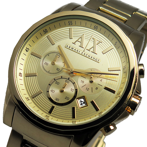 アルマーニ エクスチェンジ クオーツ クロノ メンズ 腕時計 AX2099 ゴールド