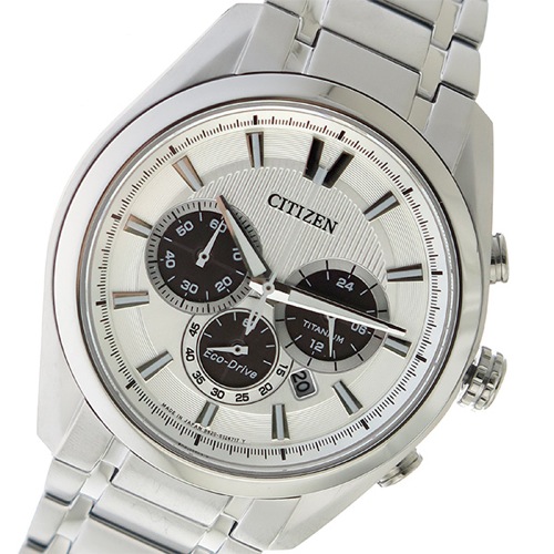 シチズン クロノ クオーツ メンズ 腕時計 CA4011-55A ホワイトシルバー