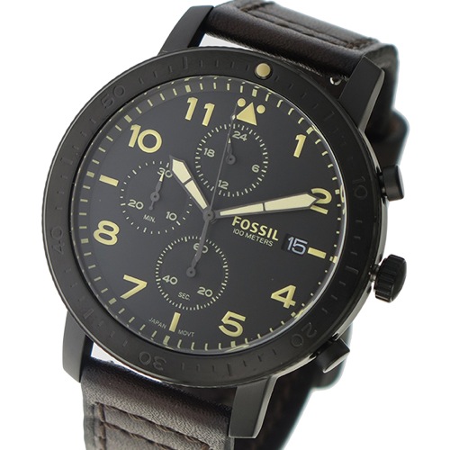 フォッシル クロノ クオーツ メンズ 腕時計 CH3086 ブラック