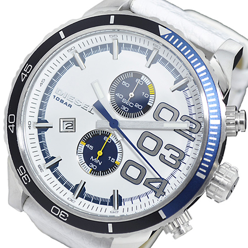 ディーゼル ダブルダウン クオーツ クロノ メンズ 腕時計 DZ4351 ホワイト