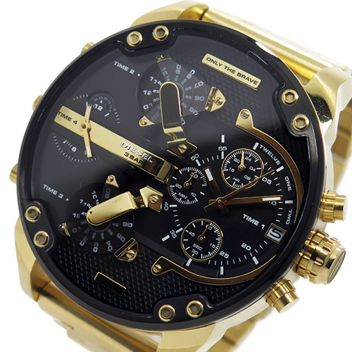 ディーゼル DIESEL 4タイム クオーツ クロノ メンズ 腕時計 DZ7333 ゴールド