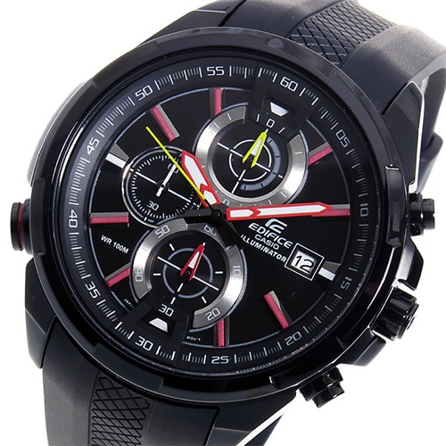 カシオ エディフィス クロノ クオーツ メンズ 腕時計 EFR-536PB-1A3V ブラック