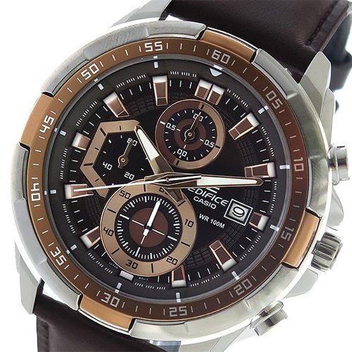 カシオ エディフィス クロノ クオーツ メンズ 腕時計 EFR-539L-5AV ブラウン