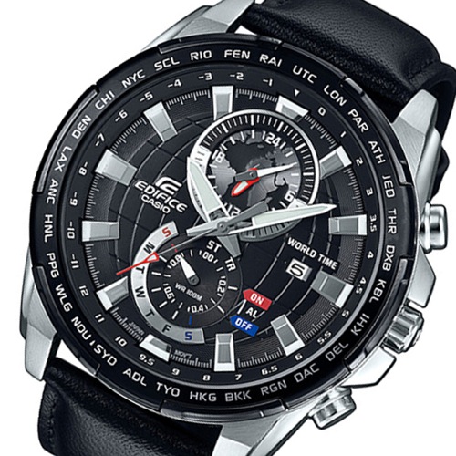 カシオ エディフィス クロノ クオーツ メンズ 腕時計 EFR-550L-1A ブラック