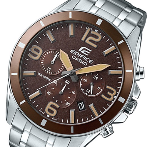 カシオ エディフィス クロノ クオーツ メンズ 腕時計 EFR-553D-5B ブラウン