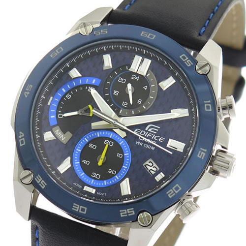 カシオ エディフィス クロノ クオーツ メンズ 腕時計 EFR-557BL-2A ネイビー/ブラック