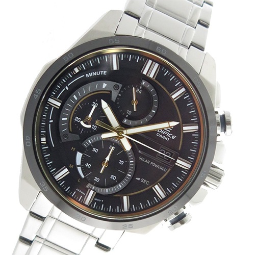 カシオ エディフィス ソーラー クロノ クオーツ メンズ 腕時計 EQS-600DB-1A9 ブラック