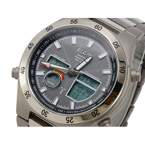 エルジン ELGIN 電波 ソーラー メンズ チタン 腕時計 FK1390TI-BP