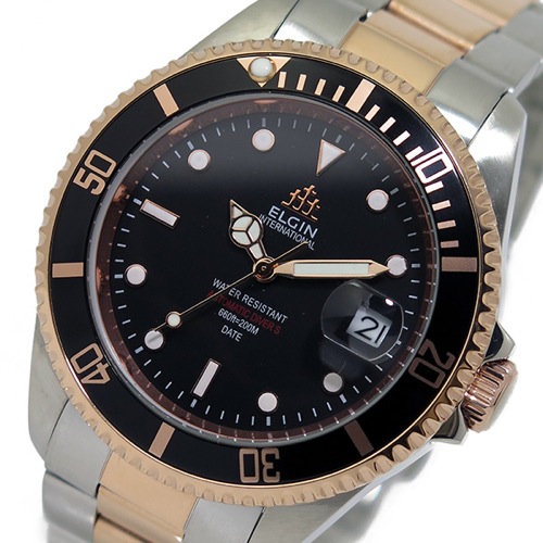 エルジン ELGIN 自動巻き メンズ 腕時計 FK1405PS-B ブラック