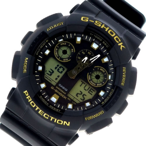 カシオ Gショック クオーツ メンズ 腕時計 GA-100GBX-1A9 ブラック×ゴールド