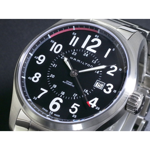 ハミルトン メンズ カーキ KHAKI オフィサー オート 自動巻き 腕時計 H70615133