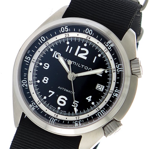 ハミルトン カーキ KHAKI パイロット パイオニア 自動巻き メンズ 腕時計 H76455933 ブラック