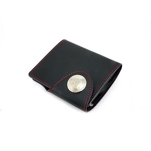 イギンボトム メンズ 国産高級ヌメ革 二つ折り 短財布 IGO-102-BK ブラック