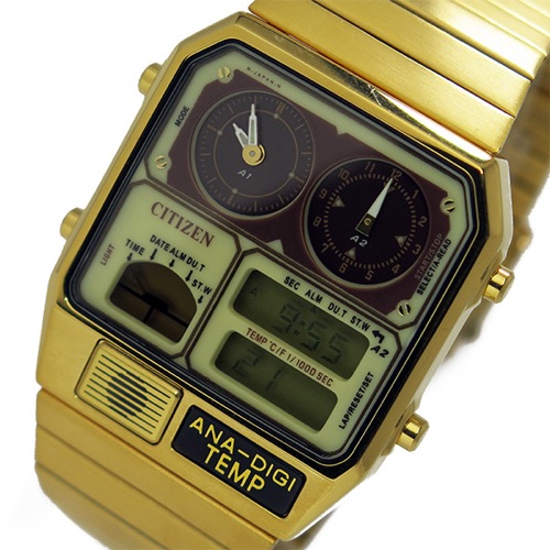 シチズン アナデジテンプ クオーツ メンズ 腕時計 JG2002-53P クリーム