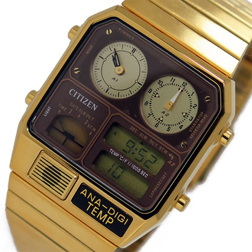 シチズン アナデジテンプ クオーツ メンズ 腕時計 JG2002-53W ブラウン
