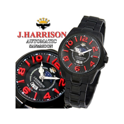 ジョンハリソン JOHN HARRISON 自動巻き 腕時計 JH-022BR レッド