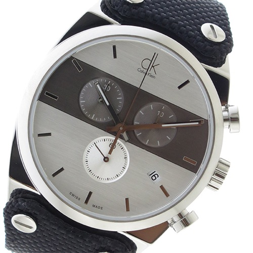 カルバンクライン クロノ クオーツ メンズ 腕時計 K4B371B6 シルバー/グレー