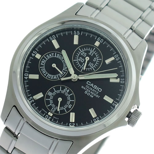 【希少逆輸入モデル】 カシオ クオーツ メンズ 腕時計 MTP-1246D-1A ブラック/シルバー