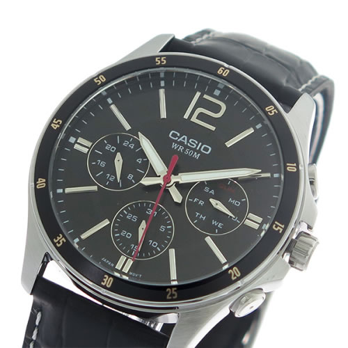 【希少逆輸入モデル】 カシオ クオーツ メンズ 腕時計 MTP-1374L-1A ブラック/ブラック