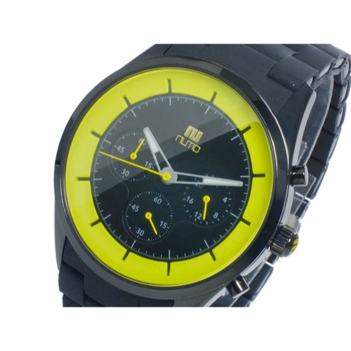 ヌーティッド CRATER クオーツ メンズ クロノ 腕時計 N-1404P-A BK/YE