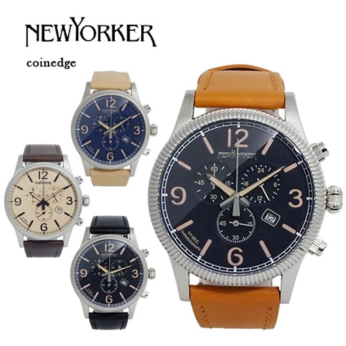 ニューヨーカー コインエッジ クロノ メンズ クオーツ 腕時計 NY00803N
