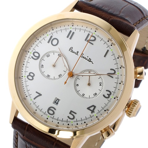 ポールスミス プレシジョン クロノ クオーツ メンズ 腕時計 P10015 ホワイトシルバー