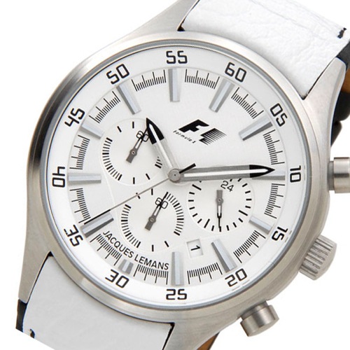ジャックルマン F1モデル クオーツ メンズ クロノ 腕時計 PF-5034B ホワイト