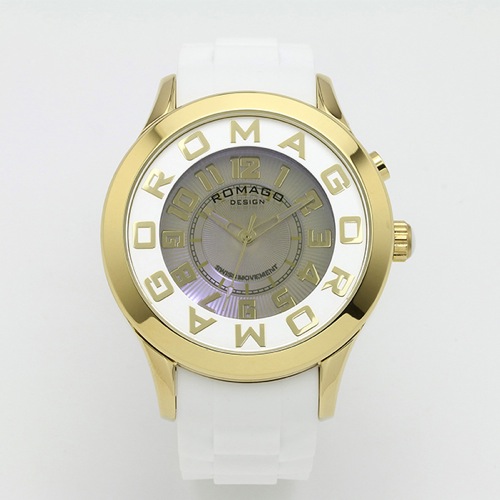ロマゴデザイン アトラクションシリーズ クオーツ メンズ 腕時計 RM015-0162PL-GDWH ホワイト
