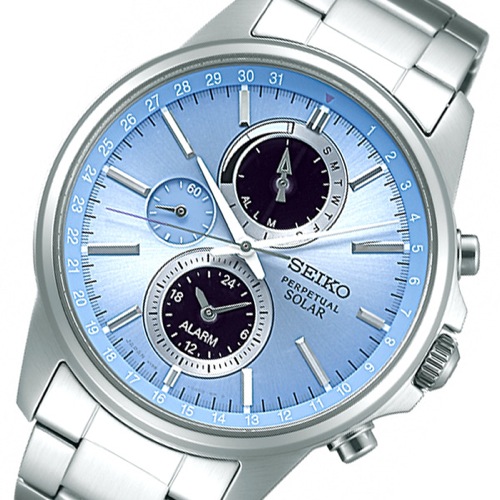 セイコー スピリット ソーラー メンズ クロノ 腕時計 SBPJ001 ブルー 国内正規