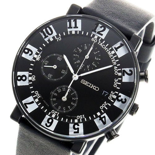 セイコー スピリット SEIKO×SOTTSASS クロノ メンズ 腕時計 SCEB041 ブラック