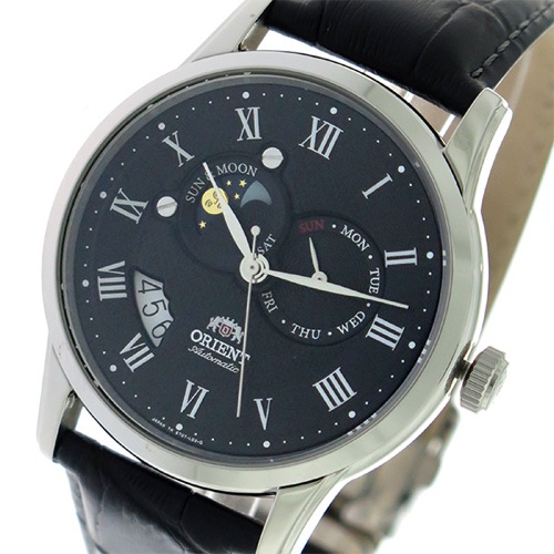 オリエント サン&ムーン 自動巻き メンズ 腕時計 SET0T002B0 ブラック/ブラック